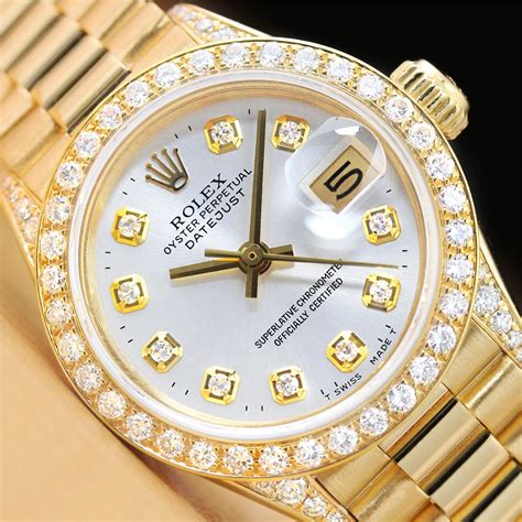 rolex with diamond bezel.